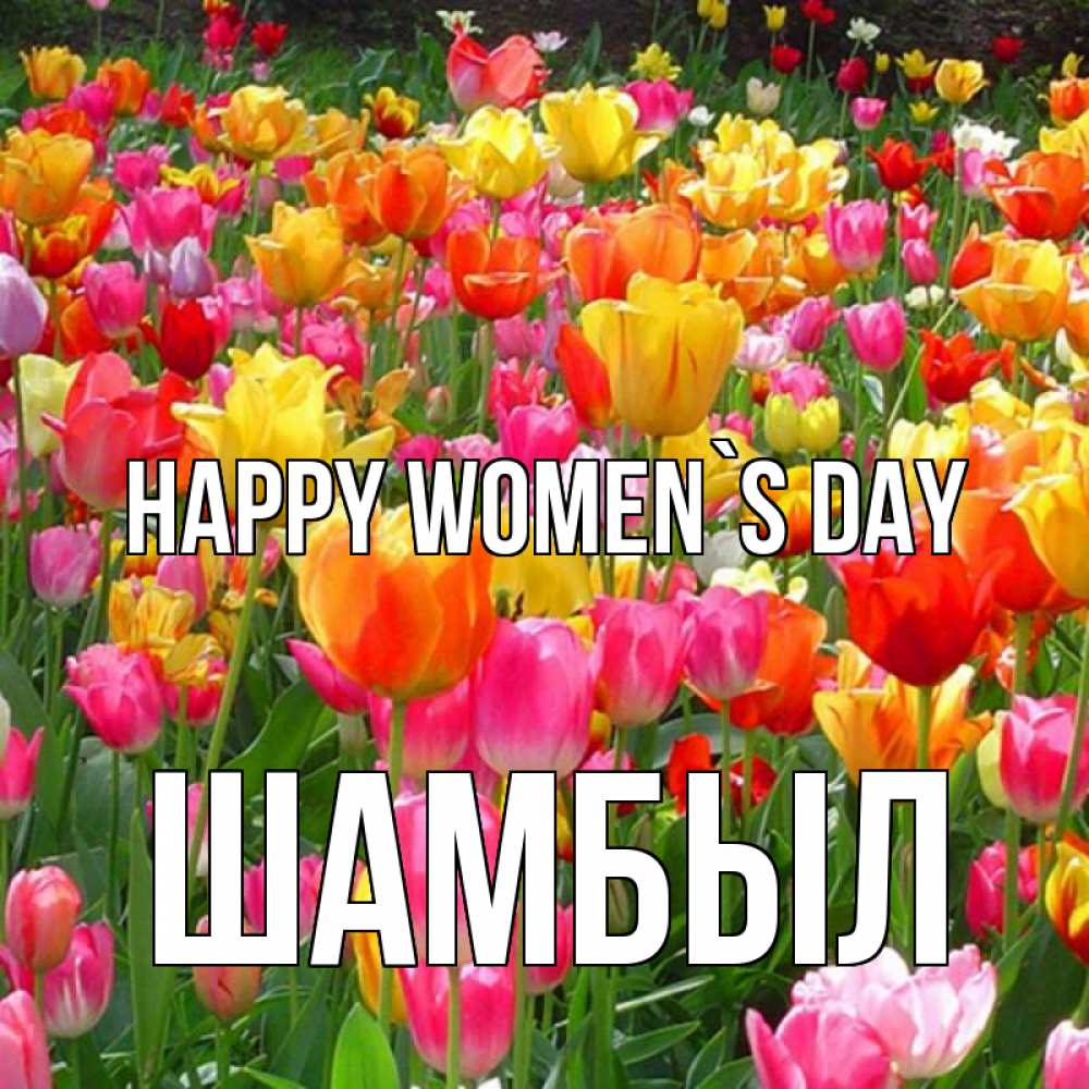 Greetings card с именем, ШАМБЫЛ happy women`s day на международный женский день Greetings with text for free download 